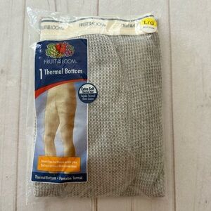 Fruit Of The Loom Men's Thermal Bottom 2012 Size L In Orig Packaging Gray